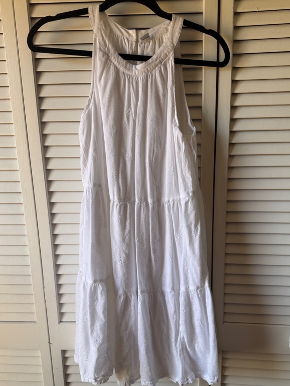 Old Navy White Eyelet Tiered Sleeveless Midi Dress